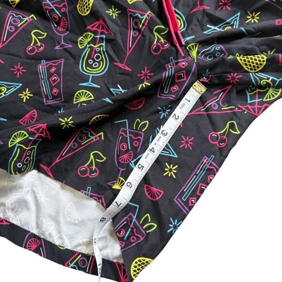 Tipsy Elves Men's Neon Nightcap Drawstring Stretch Swim Trunks Multicolor 2XL - Picture 5 of 8